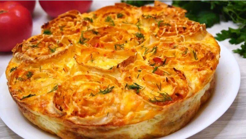 Пирог с капустой без замеса теста: рецепт для занятых